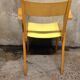 Fauteuil bridge skaï jaune et bois