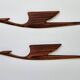 Pair of rare mid-century wooden wall sculptures representing birds and herons, Denmark, 1960s.