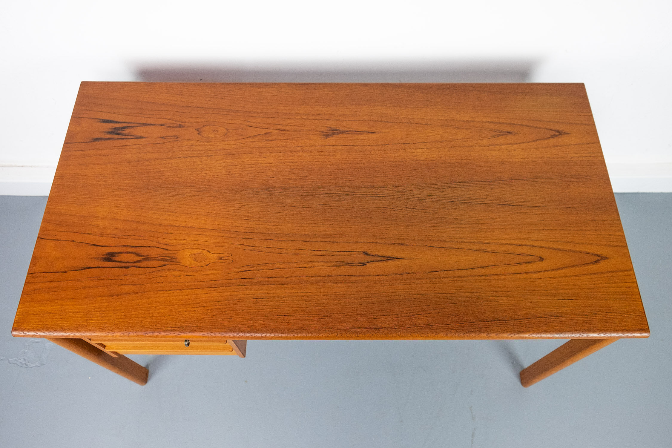 Teak Desk with movable table top by Løvig, 1960s