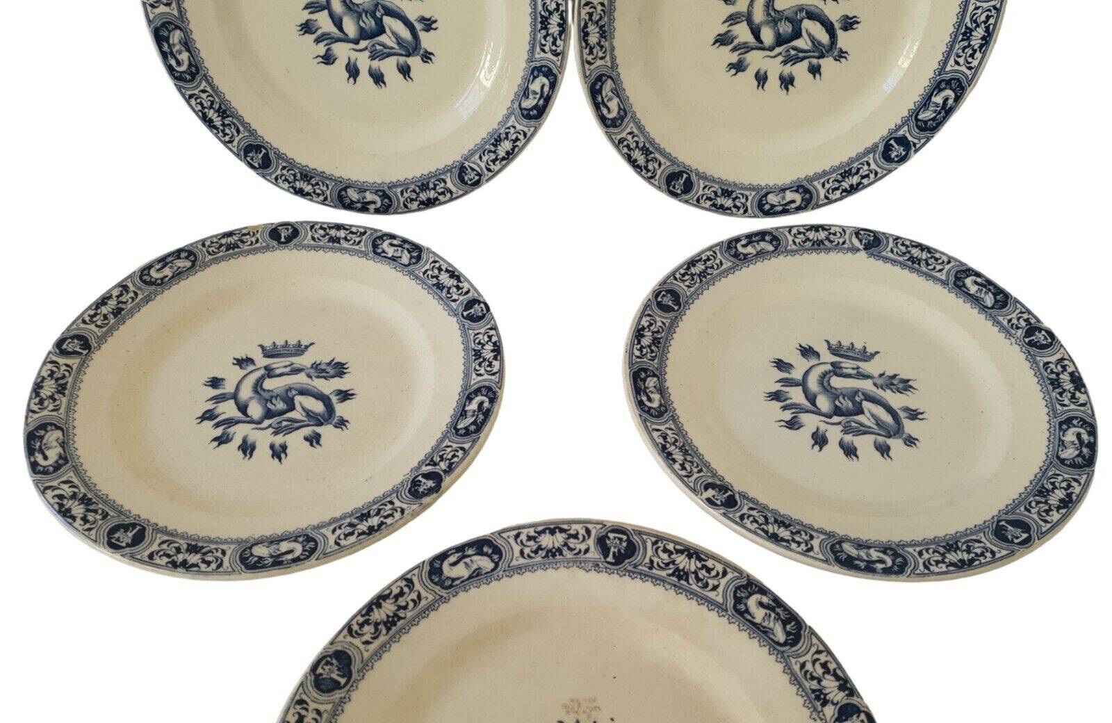 Lot Of 5 Plates François 1er Terre De Fer Model Salins D21.5 Cm