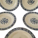 Lot Of 5 Plates François 1er Terre De Fer Model Salins D21.5 Cm