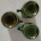 Three cups with saucers slurry decoration Bamboo