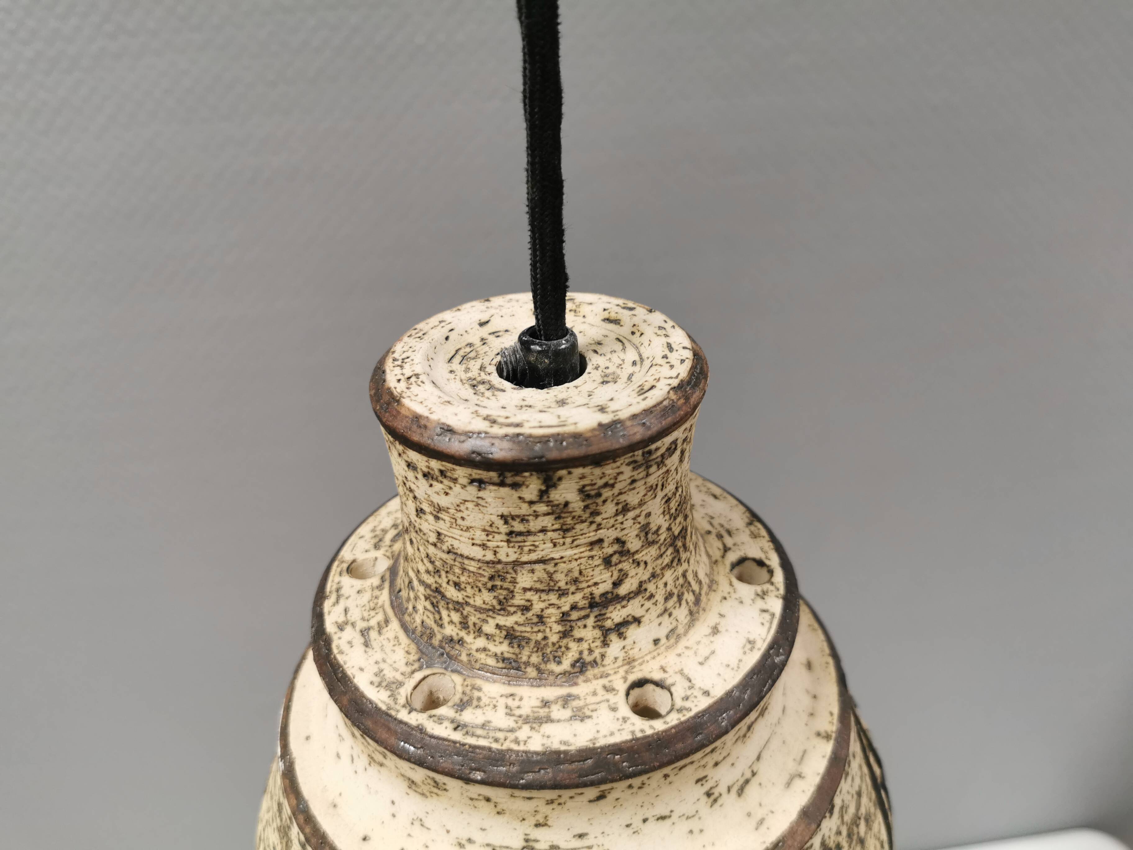 Beautiful ceramic hanging lamp, designed by jette hellerøe denmark, 1960s.