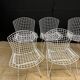 8 Vintage Harry Bertoia Wire Mesh Chairs White Lacquered Knoll