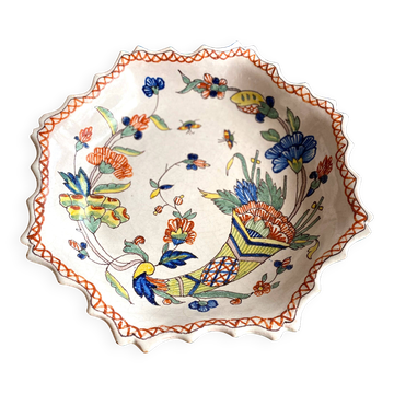 Antique plate decorated with Rouen in Malicorne earthenware by Pouplard Beatrix.