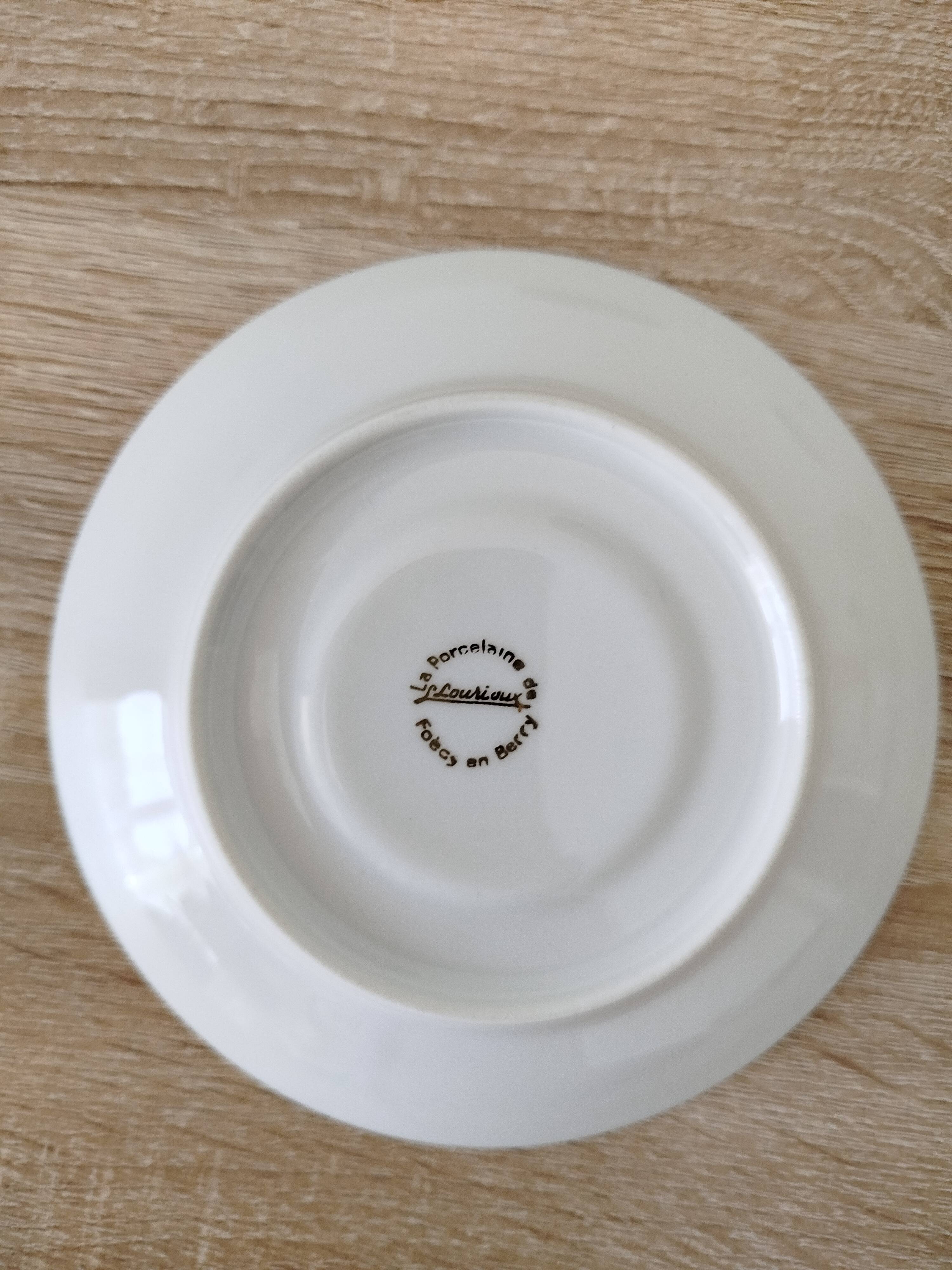 Tea/coffee service in porcelain from Foëcy - Louis Lourioux - vintage 1950s