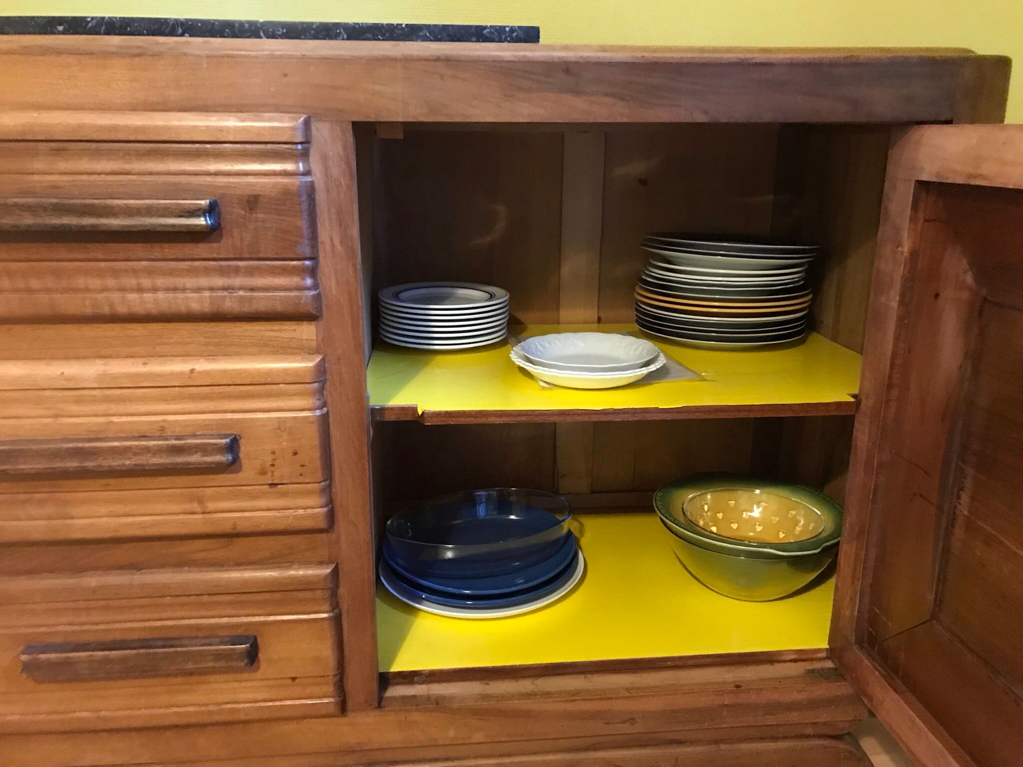 Art deco line-up in 1940s solid oak