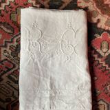 Monogram linen sheet, late 19th century.