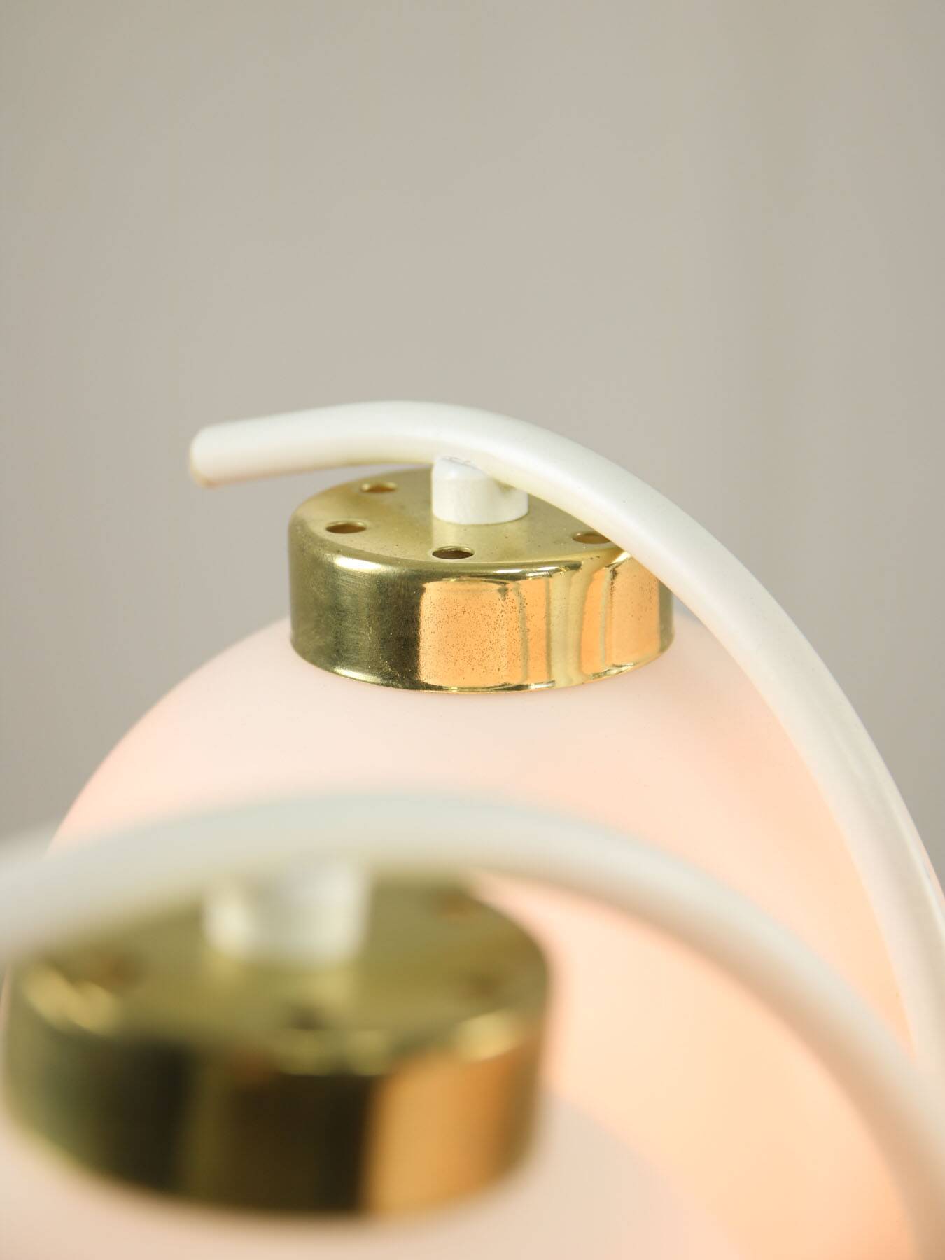 Mid-century modern Italian Brass and Opaline Chandelier