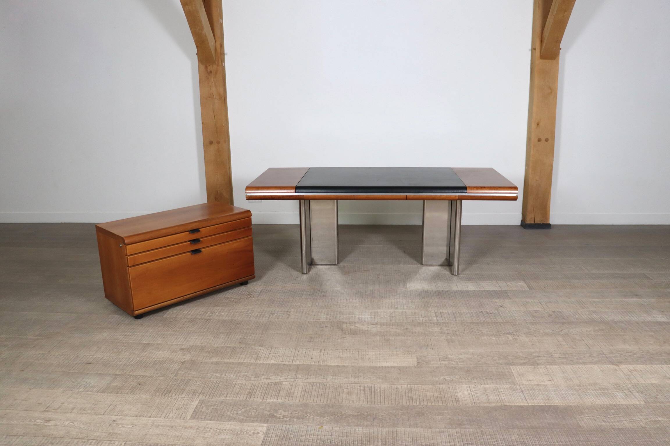 Hans Von Klier For Skipper Executive Desk And Credenza, Italy, 1970s
