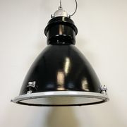 Black industrial factory lamp with clear glass cover from elektrosvit