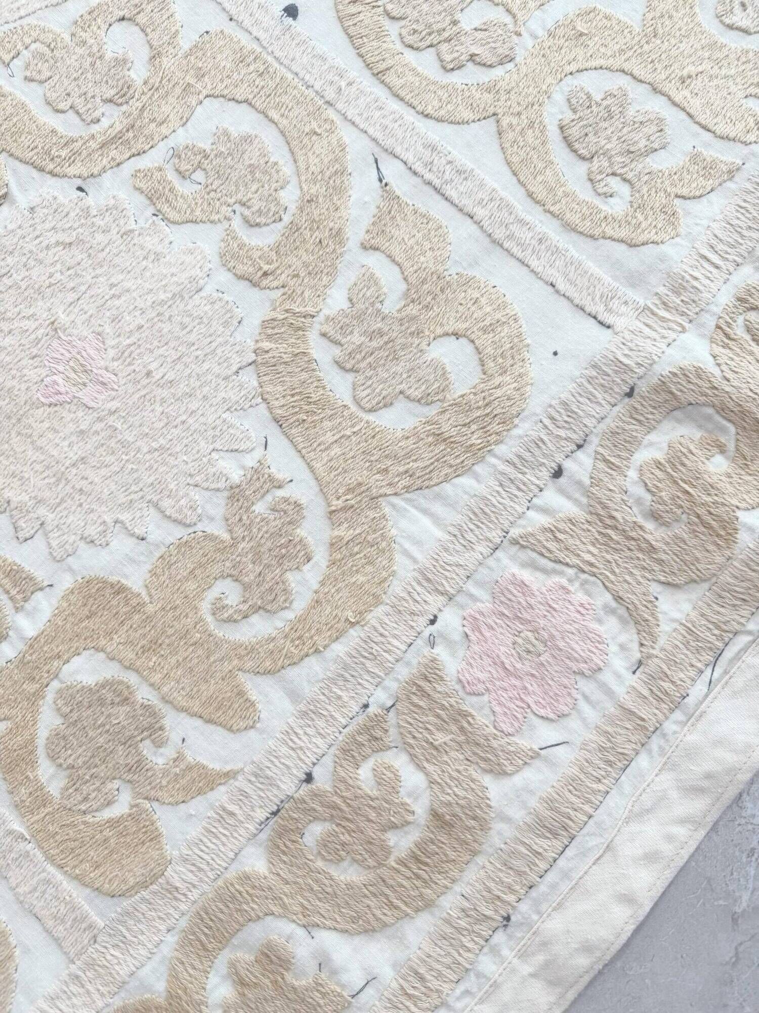 Vintage hand-embroidered tablecloth 77x360 cm