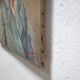 Portrait painting, Painting on old canvas signed Raymond Casez