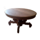 Large antique table in solid oak with a superb carved base.