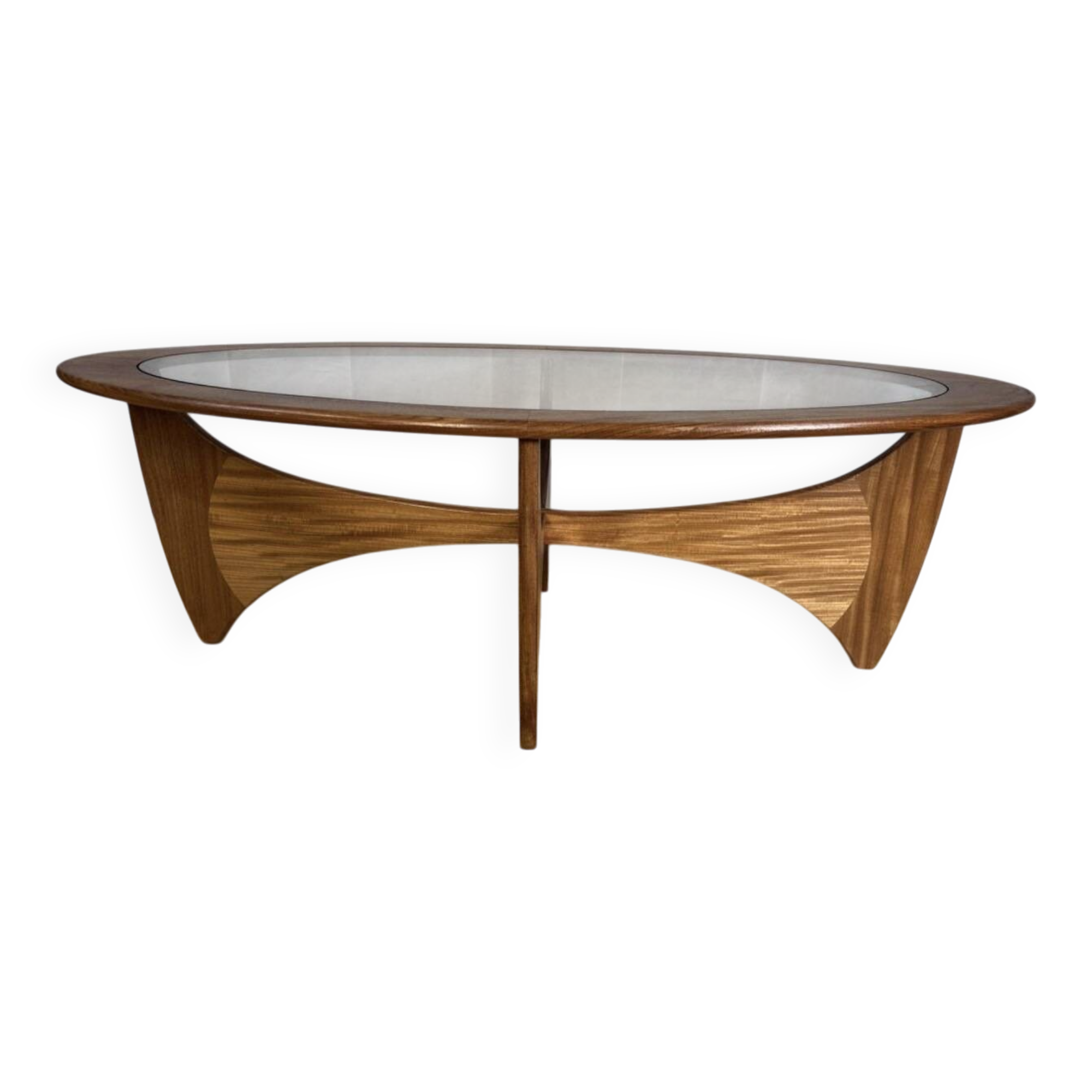 Mid Century Retro Vintage Teak & Glass Oval Astro Coffee Table by GPlan1960