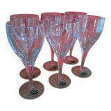 6 crystal glasses from Lorraine in the original box.