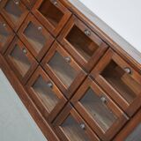 Vintage Dutch Pine Haberdashery Shop Cabinet, Mid-Century