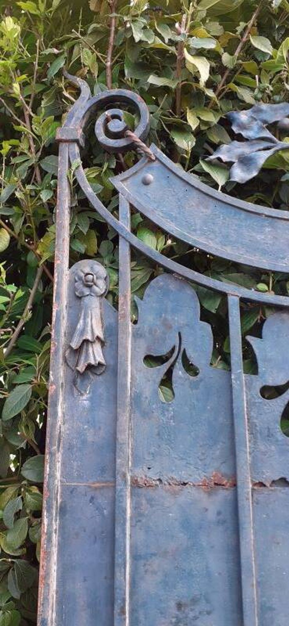 Solid gate, garden iron, H227x110cm, old, exterior door