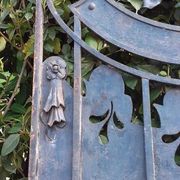 Solid gate, garden iron, H227x110cm, old, exterior door