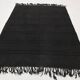 Striped Pattern Black Vintage Rug, 204x296 Cm