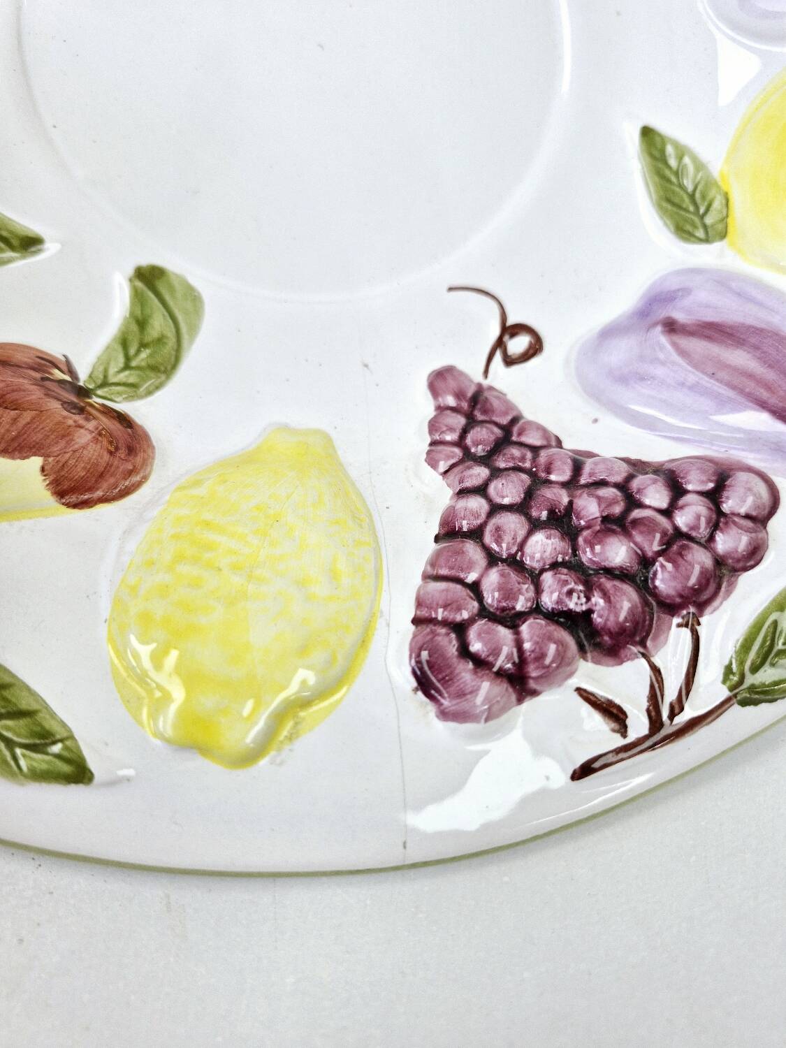 Vintage Fruit Slush Salad Bowl Grape Lemon Apple Pear Plum