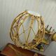 Vintage rattan and opaline pendant light