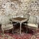 Game table in gray lacquered wood with white filling stamped gouffé