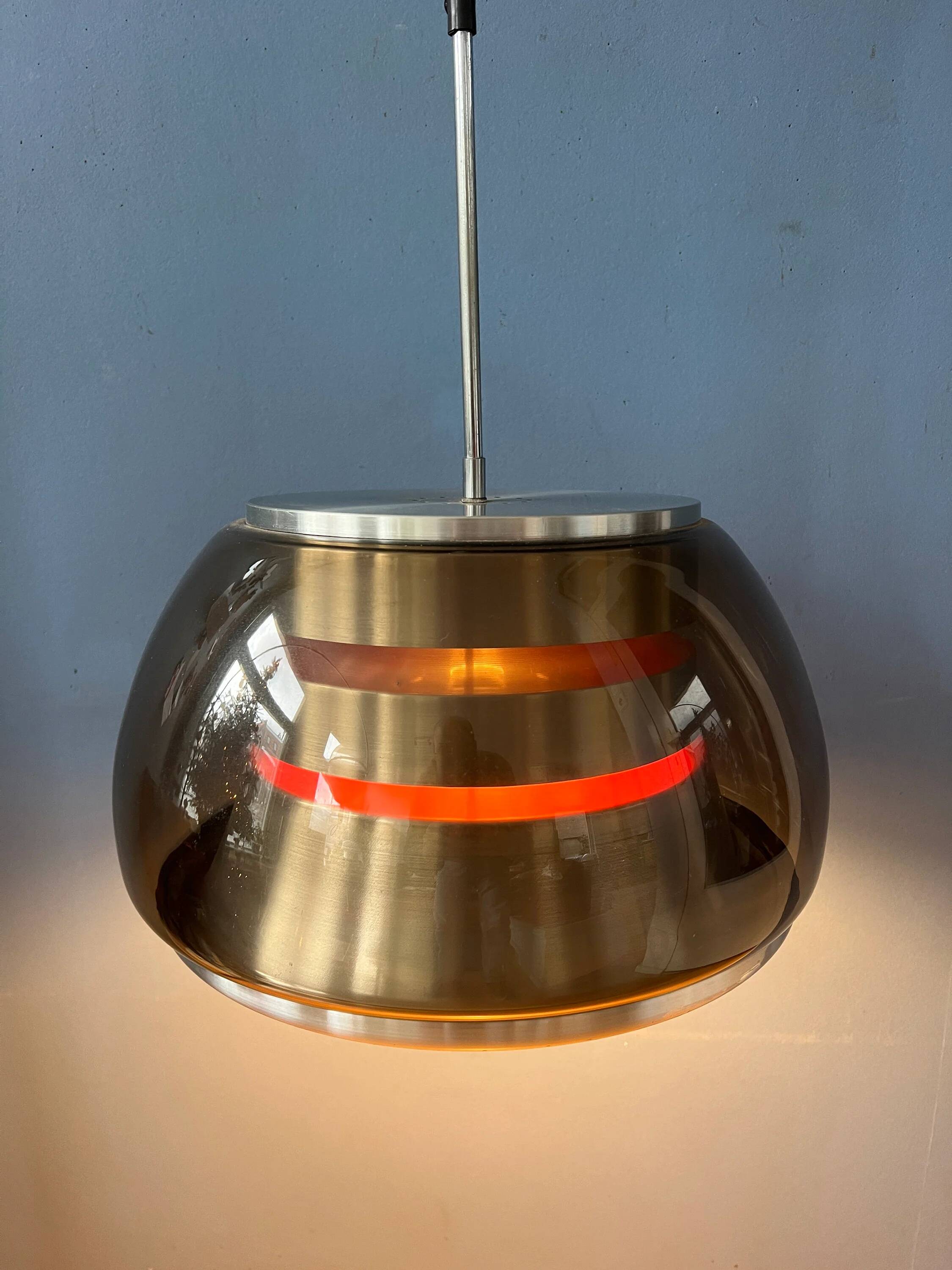 Suspension Space Age mid-century in smoked glass