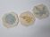 Three enamelled ceramic under glass, footprints of plants from Canada