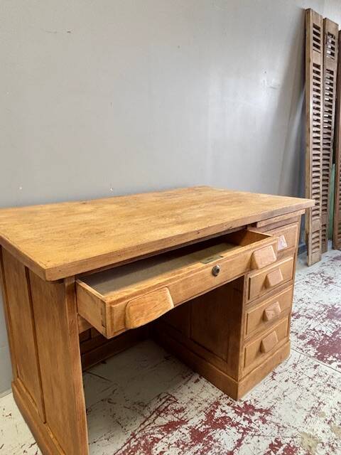 1950s oak veneer desk