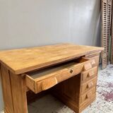1950s oak veneer desk