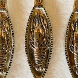 Set of 6 lobster forks and tongs, silver plated metal by Silea, circa 70