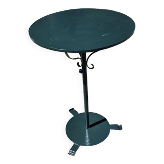 Ancienne table ronde en métal et fer forgé