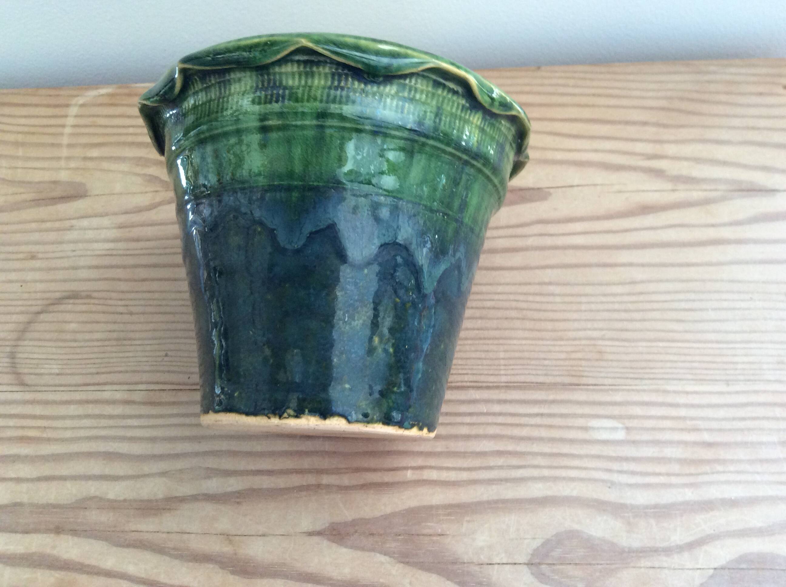 Glazed terracotta flowerpot