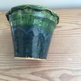 Glazed terracotta flowerpot