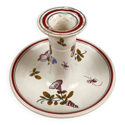 Bougeoir en céramique peint à la main, motif fleur