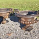 Pair of cast ear vases