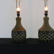 2 pieds de lampes de table en céramique Chris Keramik Haslev, années 1960