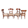 Chaises Biedermeier en noyer, tchèque, années 1830, ensemble de 4