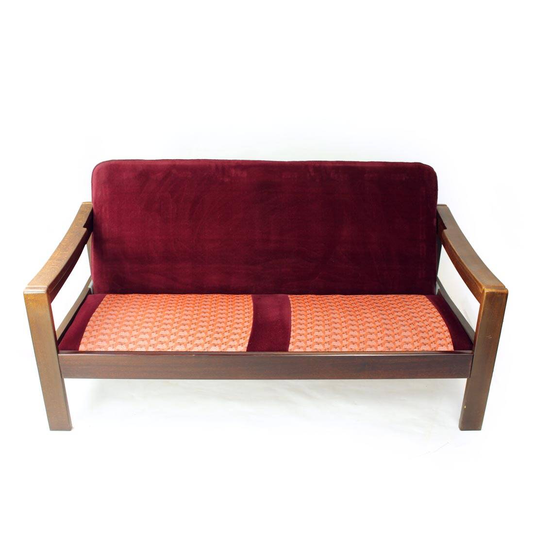 Canapé 2 places en velours de Hikor Pisek, Tchécoslovaquie, années 1980
