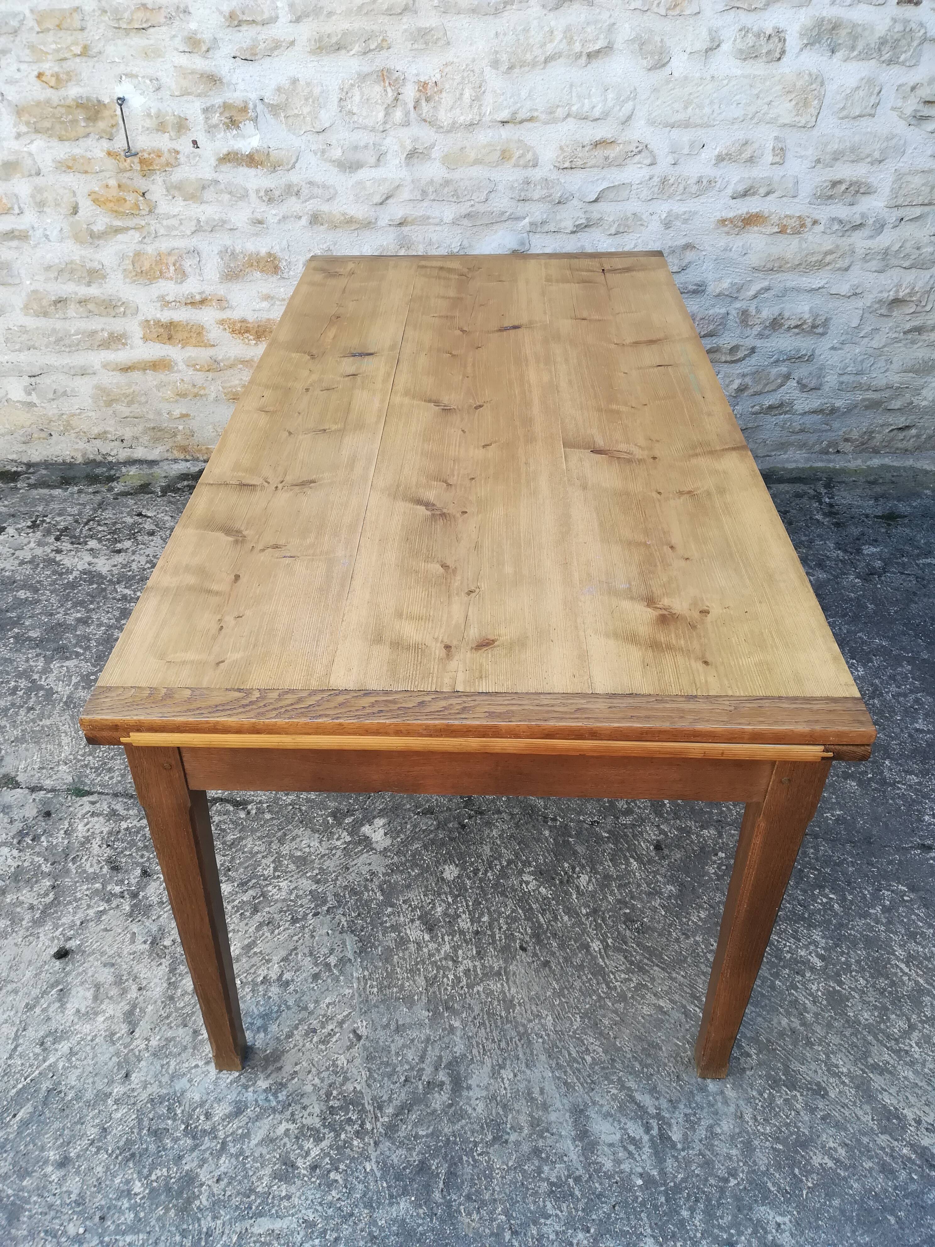 Farmhouse table with two extensions