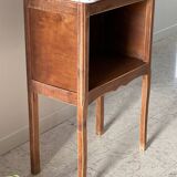 Vintage white and wood bedside table