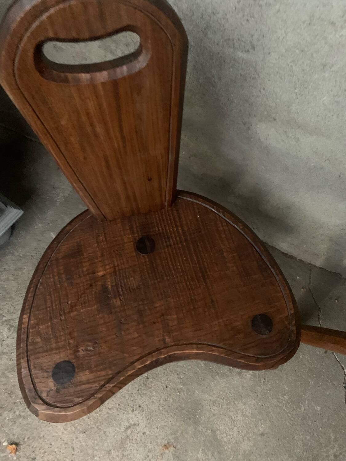 Pair of Brutalist Tripod Low Chairs