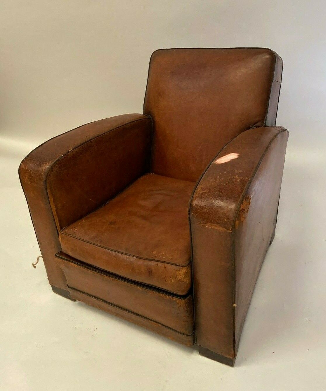 Leather club armchair 1930