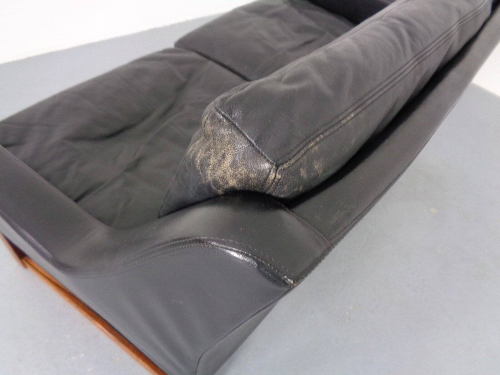 Mid-Century Rosewood & Leather 2-Seater Sofa by Rudolf Glatzel for Kill International, 1960s