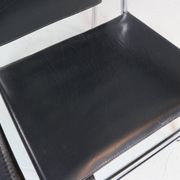 Le Corbusier Vintage Black Leather Armchair Model- LC1 for Cassina, 1970s