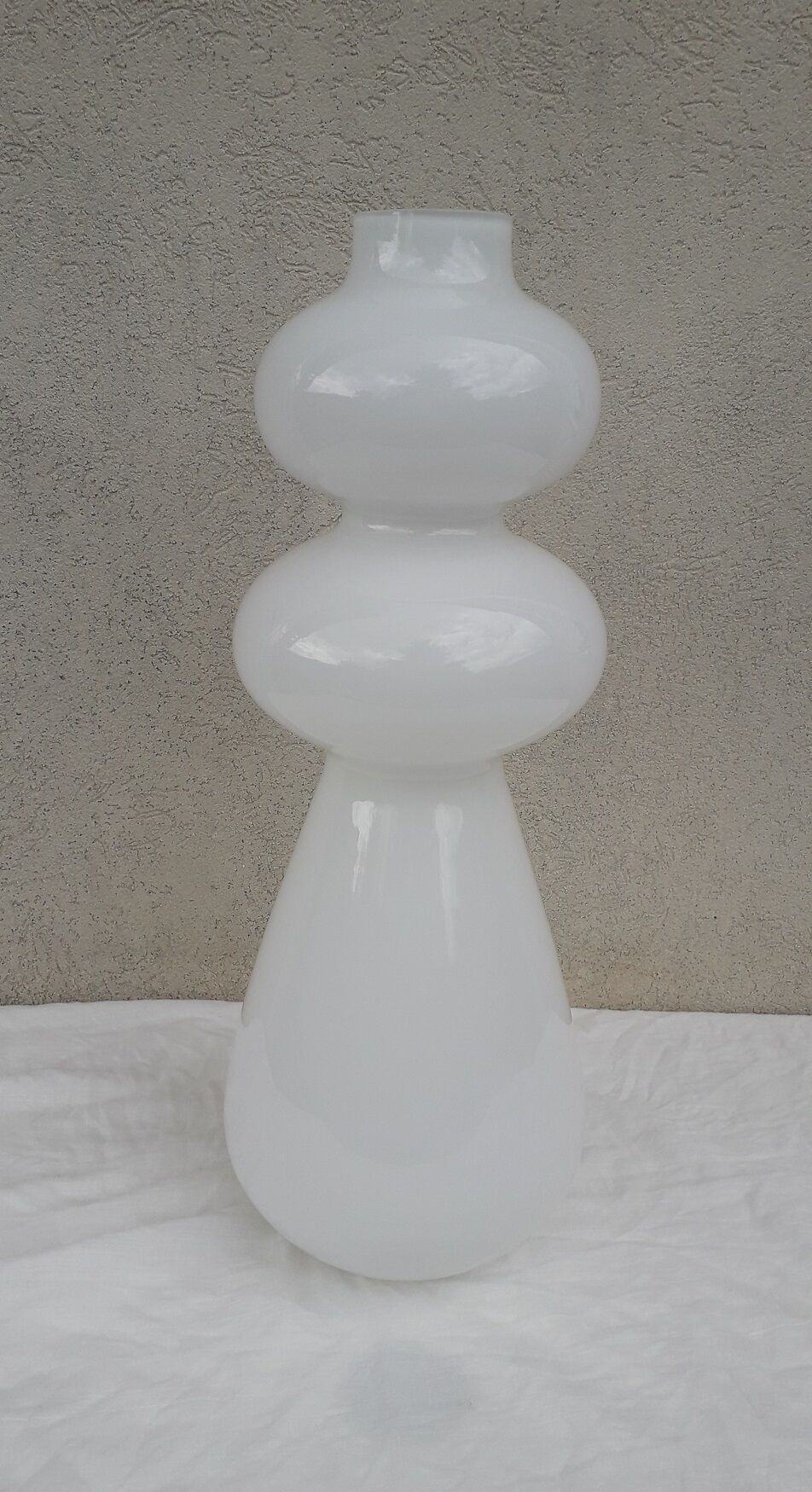 White glass vase