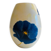 Vase œuf en faïence de Lunéville collection « Anémone bleue »