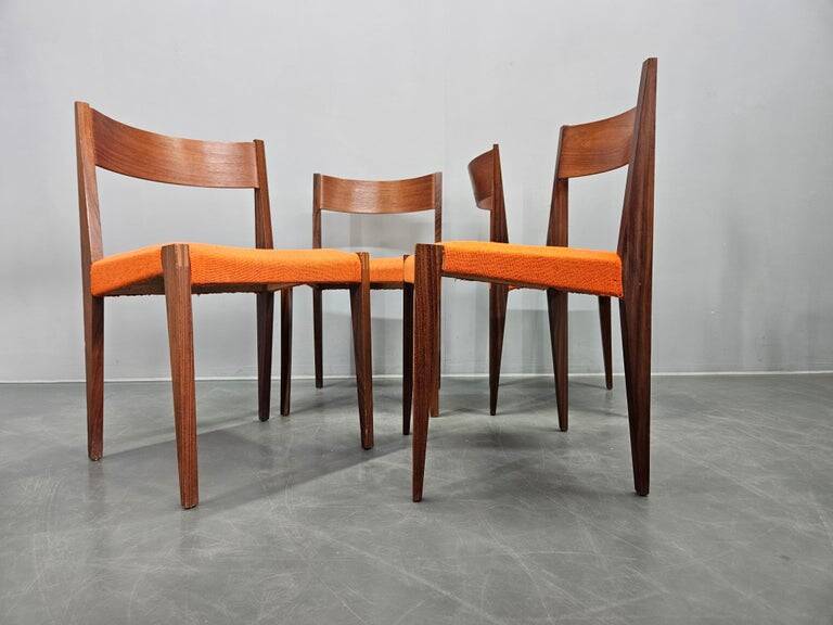 Set of Four Rare Teak PIA Chairs by Poul Cadovius, Girsberger, Denmark, 1960s