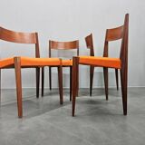 Set of Four Rare Teak PIA Chairs by Poul Cadovius, Girsberger, Denmark, 1960s